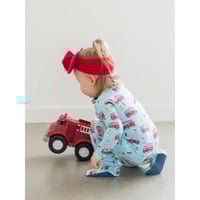Image 4 of Baby Boys Paws To the Rescue Bamboo Viscose Footed One Piece Pajama