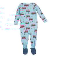 Image 3 of Baby Boys Paws To the Rescue Bamboo Viscose Footed One Piece Pajama