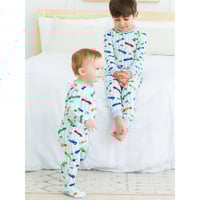 Image 3 of Baby Boys Let's Roll Bamboo Viscose Footed One Piece Pajama
