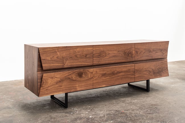 CLIPPED WING SIDEBOARD IN AMERICAN WALNUT