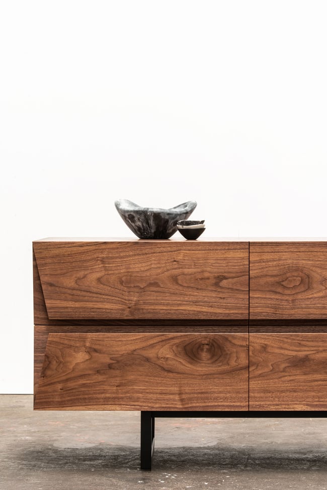 CLIPPED WING SIDEBOARD IN AMERICAN WALNUT