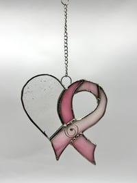 Pink Cancer Ribbon with swirls