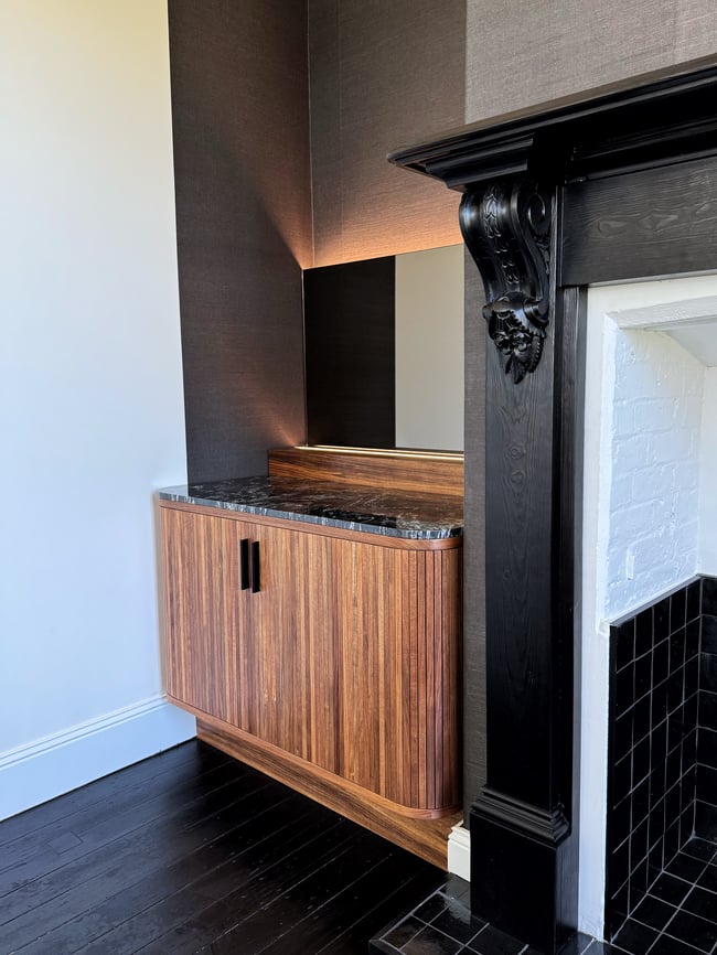 WALLIS DRINKS CABINET IN TASMANIAN BLACKWOOD AND GRANITE