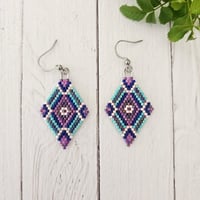 Image 2 of Purple & Turquoise Diamond