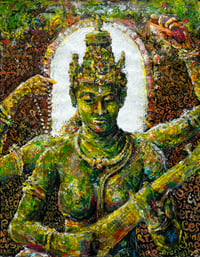 SARASVATI - Acrylic on canvas 70cm(W) x 90cm(H) - Free Shipping