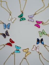 Image 1 of Butterfly Birth Stone Necklaces
