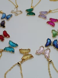 Image 2 of Butterfly Birth Stone Necklaces