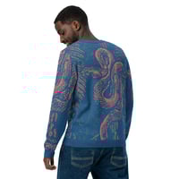 Image 3 of "Tree Snake" Blue & pink tree snake knit sweater