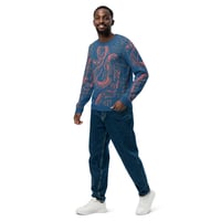 Image 4 of "Tree Snake" Blue & pink tree snake knit sweater