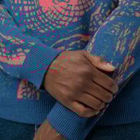 Image 5 of "Tree Snake" Blue & pink tree snake knit sweater