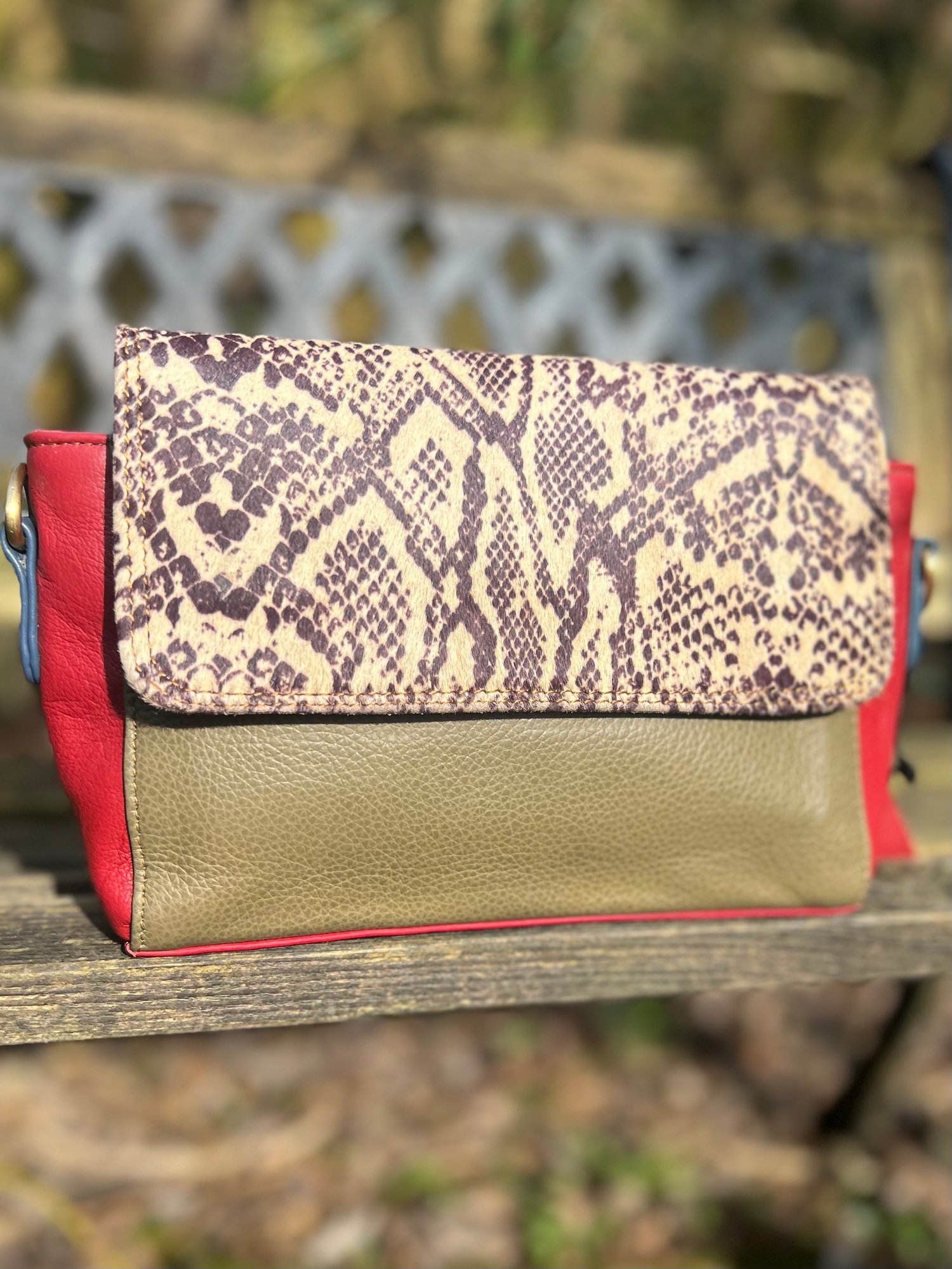 Image of Harlequin Collection Recycled Leather/Animal Print -#AB4