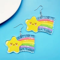 Trendy Rainbow Acrylic Earrings 