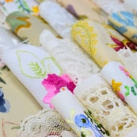 Image 4 of Vintage Linens Laces Slow Stitch Fabrics