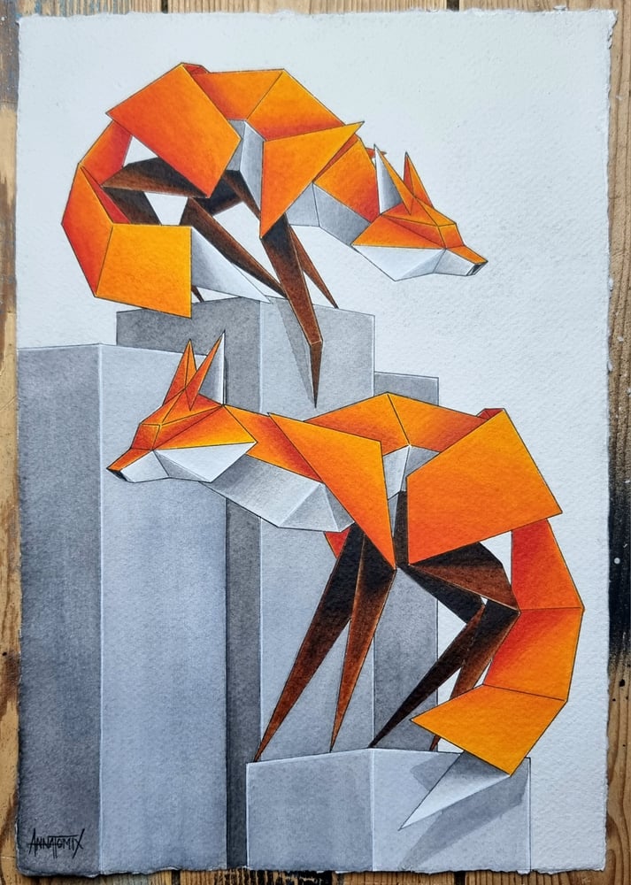 Image of "The Watchers" original watercolour