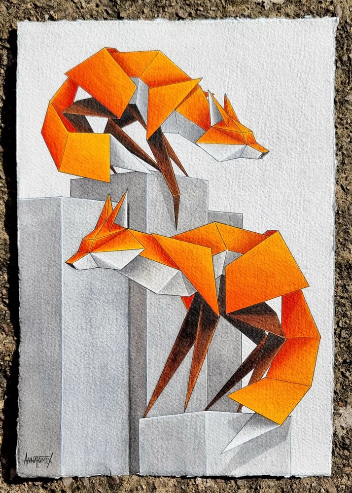 Image of "The Watchers" original watercolour