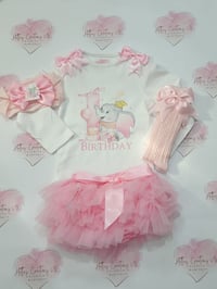 Image 1 of Elephant first birthday tutu set 