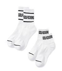 Image 1 of Golfickers [HOLE 472] Golfman Socks -White- ★2足セット
