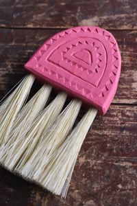 Image 1 of Handcarved Tampico wooden hand brush 