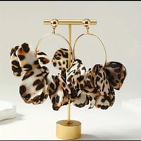 Leopard Flower Hoops
