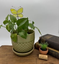 Image 1 of Stained Glass Plant Stake-Yellow