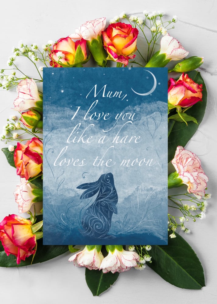 Image of ‘I Love You’ Hare & Moon Card