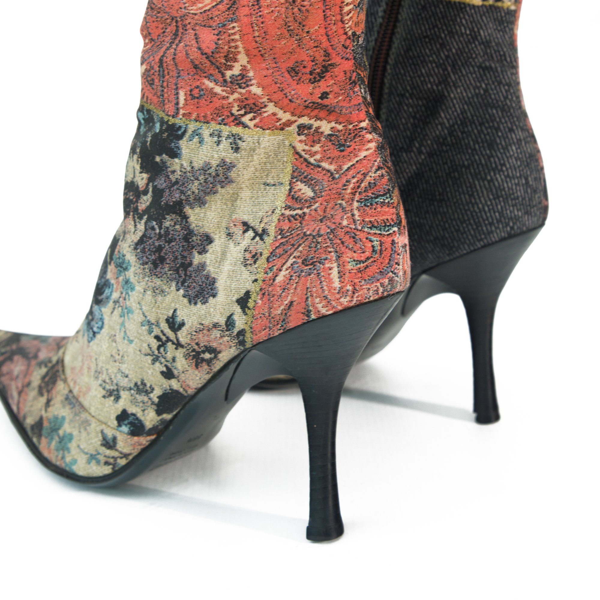Image of Roberto Cavalli 2002 Patchwork Thigh High Boots
