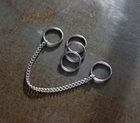 Image 2 of CHAIN STACK - Hinged Segment Rings with Chain - Surgical Steel - Huggie Hoops for Stretched Ears
