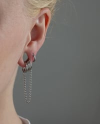 Image 1 of CHAIN STACK - Hinged Segment Rings with Chain - Surgical Steel - Huggie Hoops for Stretched Ears