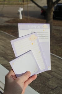 Image 1 of Adorable purple cloud themed note pads