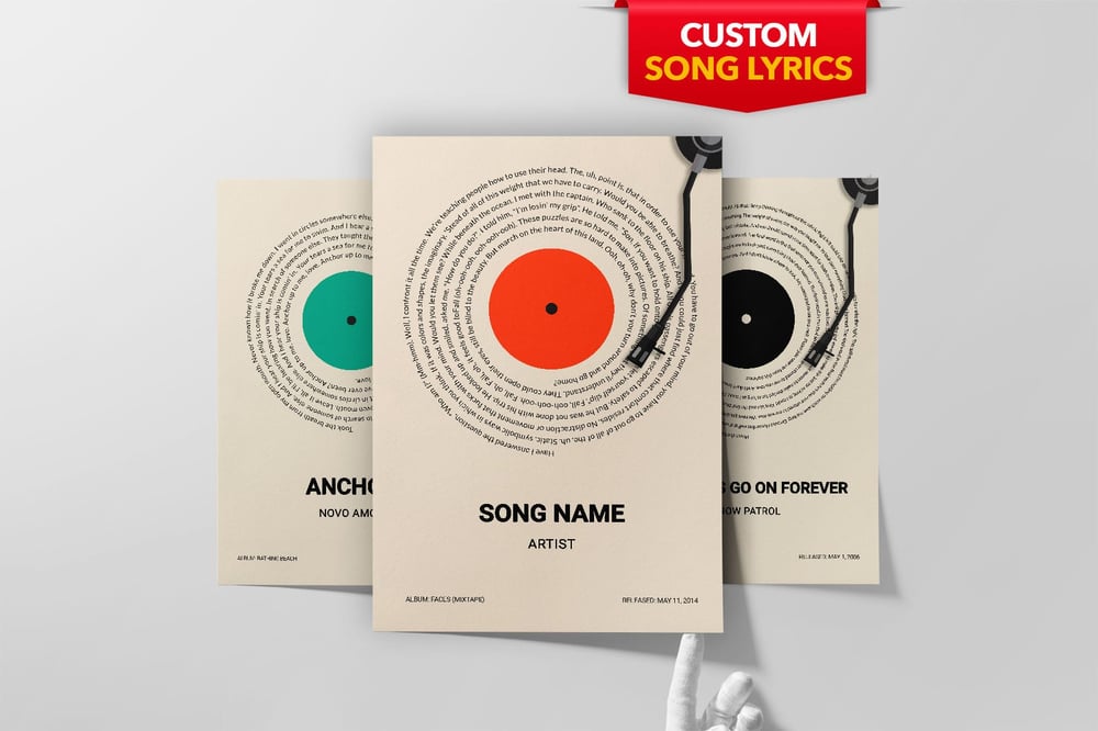 Custom Song Lyrics Poster - Vinyl Lyrics Poster Print