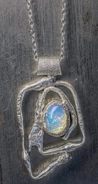 Image 1 of 'squigger no.2' - Recycled Silver and Opal Pendants