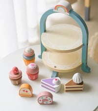 Image 3 of Paloma Wooden High Tea Set