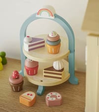 Image 2 of Paloma Wooden High Tea Set