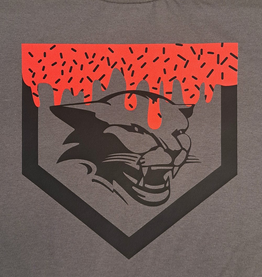 Charleroi Baseball-Head Home Plate Drippy-T-Shirt