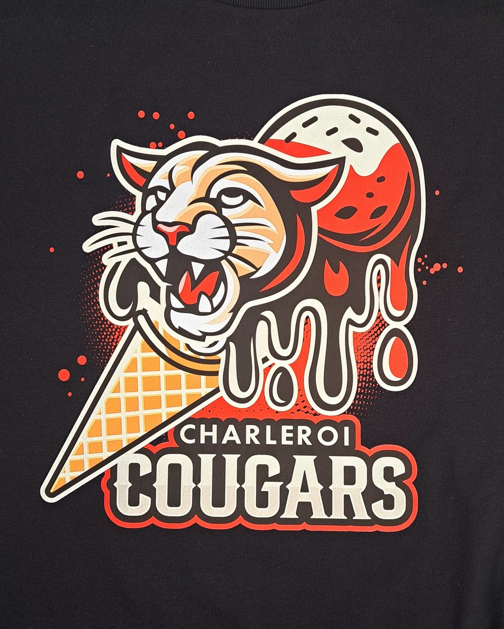 Charleroi Baseball-Cougar Drippy Cone #2-T-Shirt