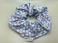 Image 1 of Daisies on Slate Blue Scrunchie