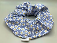 Image 2 of Daisies on Slate Blue Scrunchie