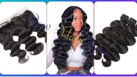 Image 1 of 12A  300G Remy Body Wave Bundles with HD  13x4 Frontal Set