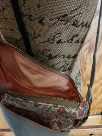 Image 4 of Linen Crossbody Purse in Natural & Retro Floral 