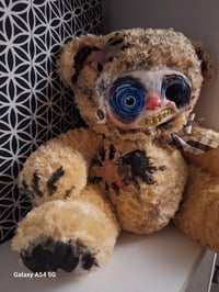 Image 2 of Upcycled handmade unique horror bear. Creepy teddy. Gothic doll, bear 