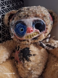 Image 1 of Upcycled handmade unique horror bear. Creepy teddy. Gothic doll, bear 