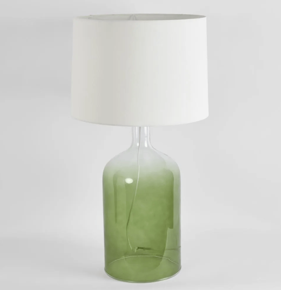 Image of Green Glass Lamp 