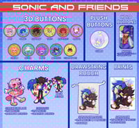 Image 1 of Sonic and Friends (Buttons, Charms, Pouches, and Prints)