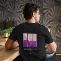 Image 3 of VCS Japanese Purple Sea Designer Luxury Modern Unisex Organic Cotton Graphic Fashion T-Shirt