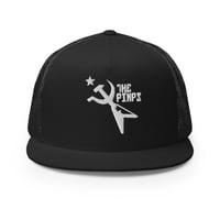 Image 1 of the pimps thank god i'm an atheist trucker hat
