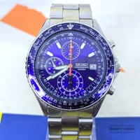 Image 3 of 2014 Seiko Flightmaster SND255 Blue Pilot's Chronograph (7t92-0CF0)