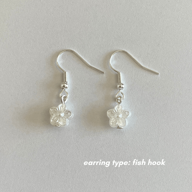 pearl flower earrings