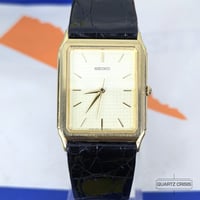 Image 2 of 1989 Seiko Quartz 'Tank' Gold Texture Dial Dress Watch (5E31-5A10)