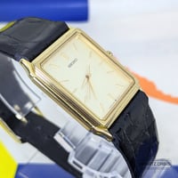 Image 4 of 1989 Seiko Quartz 'Tank' Gold Texture Dial Dress Watch (5E31-5A10)
