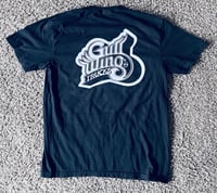 Gullwing Skateboard Trucks 80's logos black t-shirt